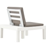 VidaXL Tuinstoelen met kussens 4 st kunststof wit
