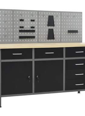 VidaXL Werkbank met vier wandpanelen