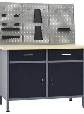 VidaXL Werkbank met drie wandpanelen