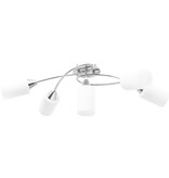VidaXL Plafondlamp met keramieken cilindervormige kappen 5xE14 wit