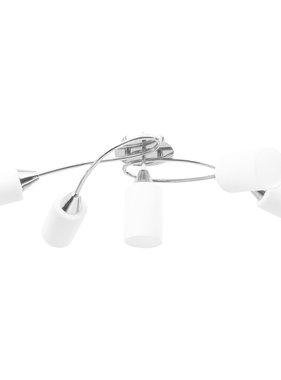 VidaXL Plafondlamp met keramieken cilindervormige kappen 5xE14 wit