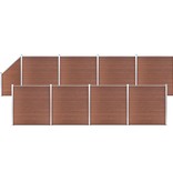 VidaXL Schuttingset 8 vierkant en 1 schuin 1484x186 cm HKC bruin