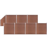 VidaXL Schuttingset 7 vierkant en 1 schuin 1311x186 cm HKC bruin