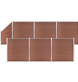 VidaXL Schuttingset 6 vierkant en 1 schuin 1138x186 cm HKC bruin