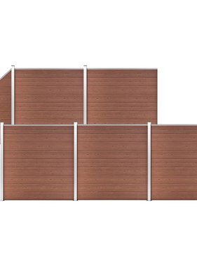 VidaXL Schuttingset 5 vierkant en 1 schuin 965x186 cm HKC bruin