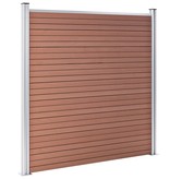 VidaXL Schuttingset 5 vierkant en 1 schuin 965x186 cm HKC bruin