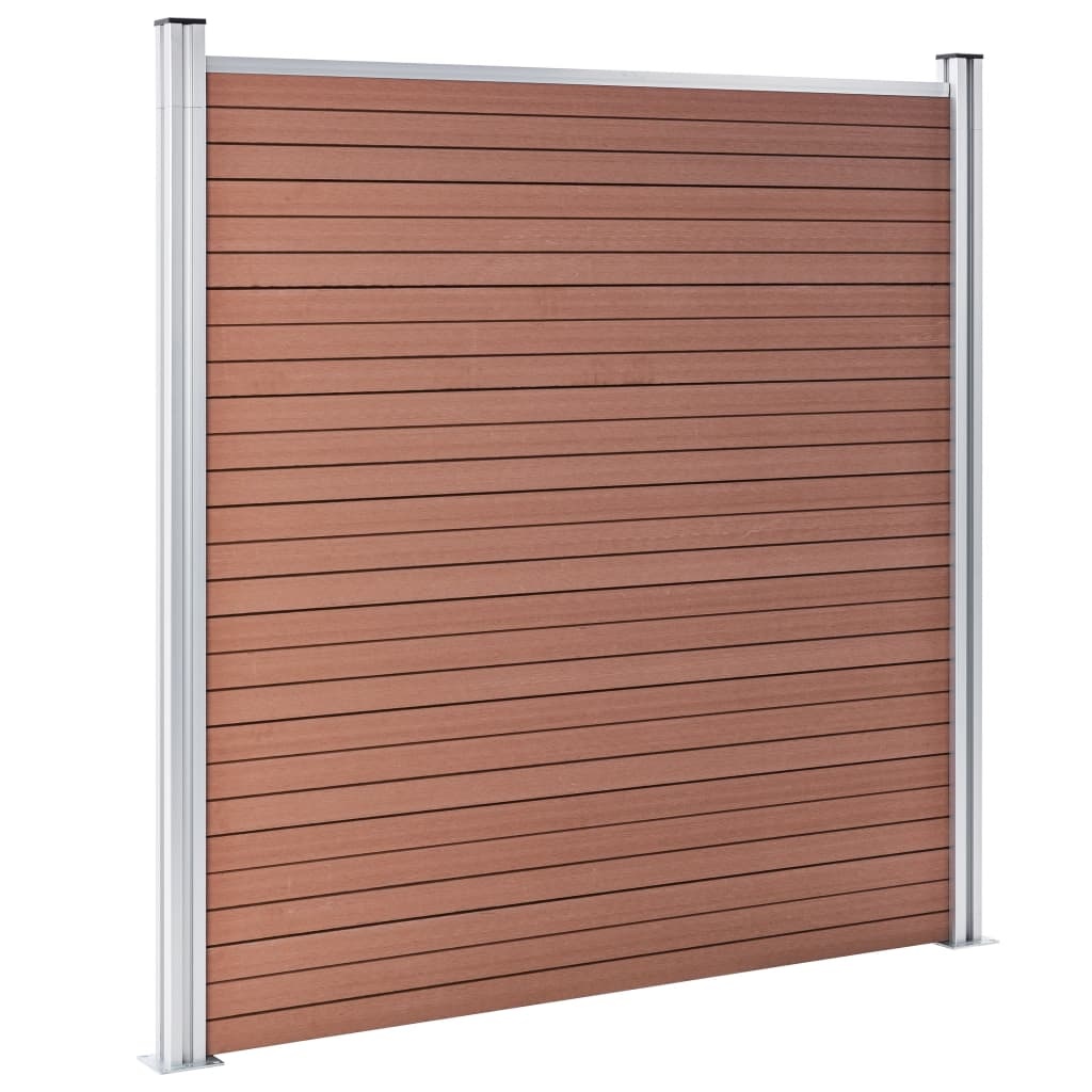 VidaXL Schuttingset 5 vierkant en 1 schuin 965x186 cm HKC bruin