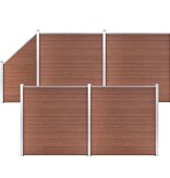 VidaXL Schuttingset 4 vierkant en 1 schuin 792x186 cm HKC bruin