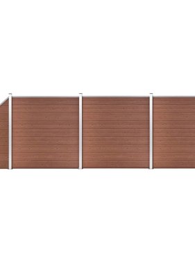 VidaXL Schuttingset 3 vierkant en 1 schuin 619x186 cm HKC bruin