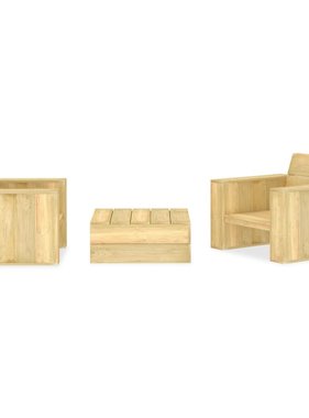 VidaXL 3-delige Loungeset geïmpregneerd grenenhout