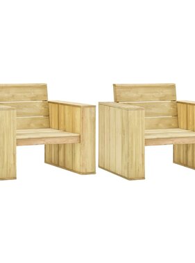 VidaXL Tuinstoelen 2 st 89x76x76 cm geïmpregneerd grenenhout