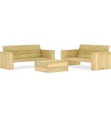 VidaXL 3-delige Loungeset geïmpregneerd grenenhout