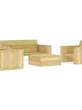 VidaXL 4-delige Loungeset geïmpregneerd grenenhout
