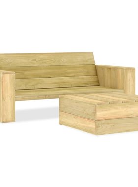 VidaXL 2-delige Loungeset geïmpregneerd grenenhout