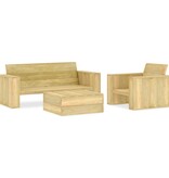 VidaXL 3-delige Loungeset geïmpregneerd grenenhout