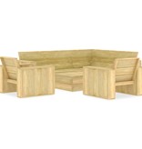 VidaXL 4-delige Loungeset geïmpregneerd grenenhout
