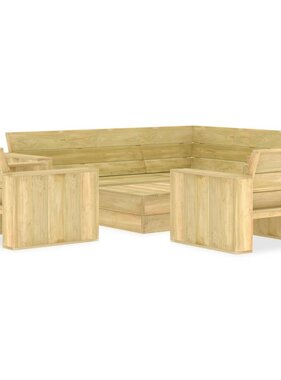 VidaXL 4-delige Loungeset geïmpregneerd grenenhout