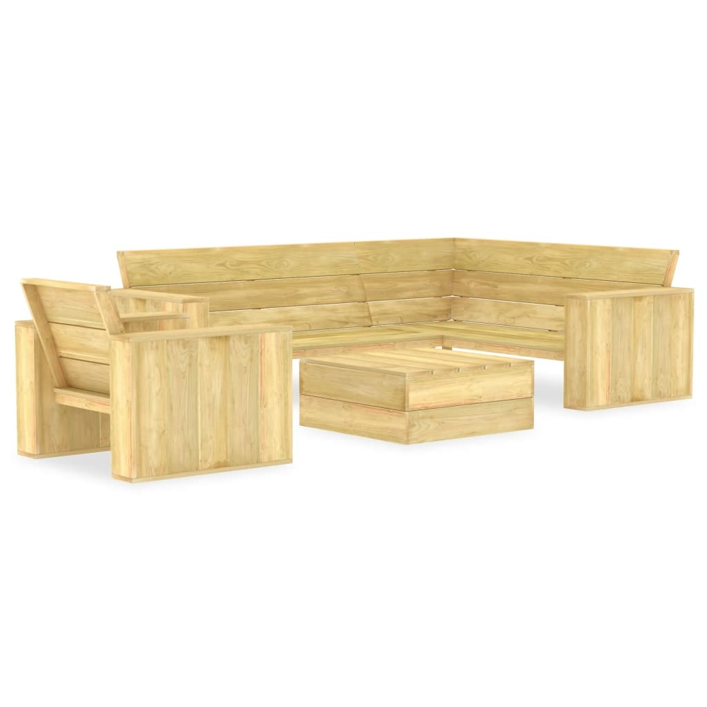 VidaXL 3-delige Loungeset geïmpregneerd grenenhout