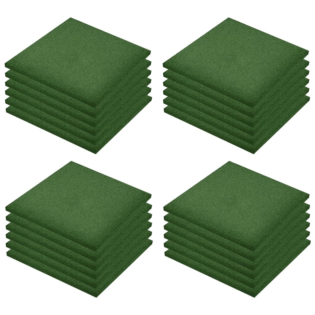 vidaXL Valtegels 24 st 50x50x3 cm rubber groen