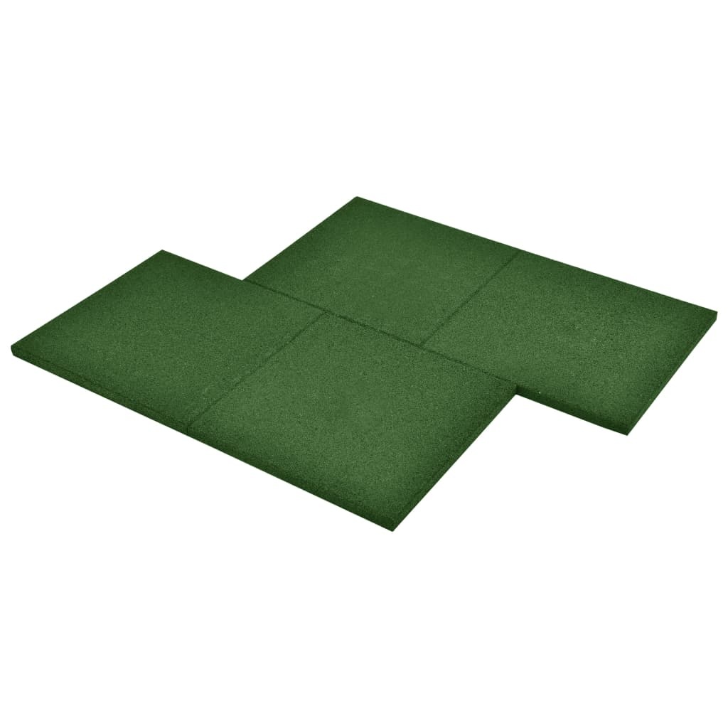 vidaXL Valtegels 24 st 50x50x3 cm rubber groen