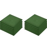 vidaXL Valtegels 12 st 50x50x3 cm rubber groen