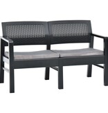 VidaXL 4-delige Loungeset met kussens kunststof antraciet