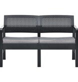 VidaXL 4-delige Loungeset met kussens kunststof antraciet