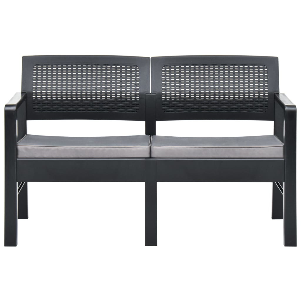 VidaXL 4-delige Loungeset met kussens kunststof antraciet
