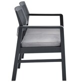VidaXL 4-delige Loungeset met kussens kunststof antraciet