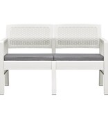 VidaXL 4-delige Loungeset met kussens kunststof wit