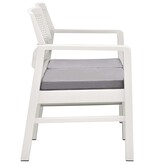 VidaXL 4-delige Loungeset met kussens kunststof wit