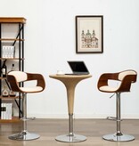 VidaXL Barstoelen 2 st gebogen hout en kunstleer crème
