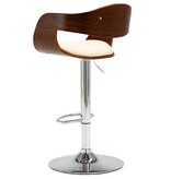 VidaXL Barstoelen 2 st gebogen hout en kunstleer crème
