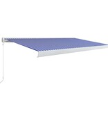 vidaXL Luifel handmatig 500x300 cm blauw en wit