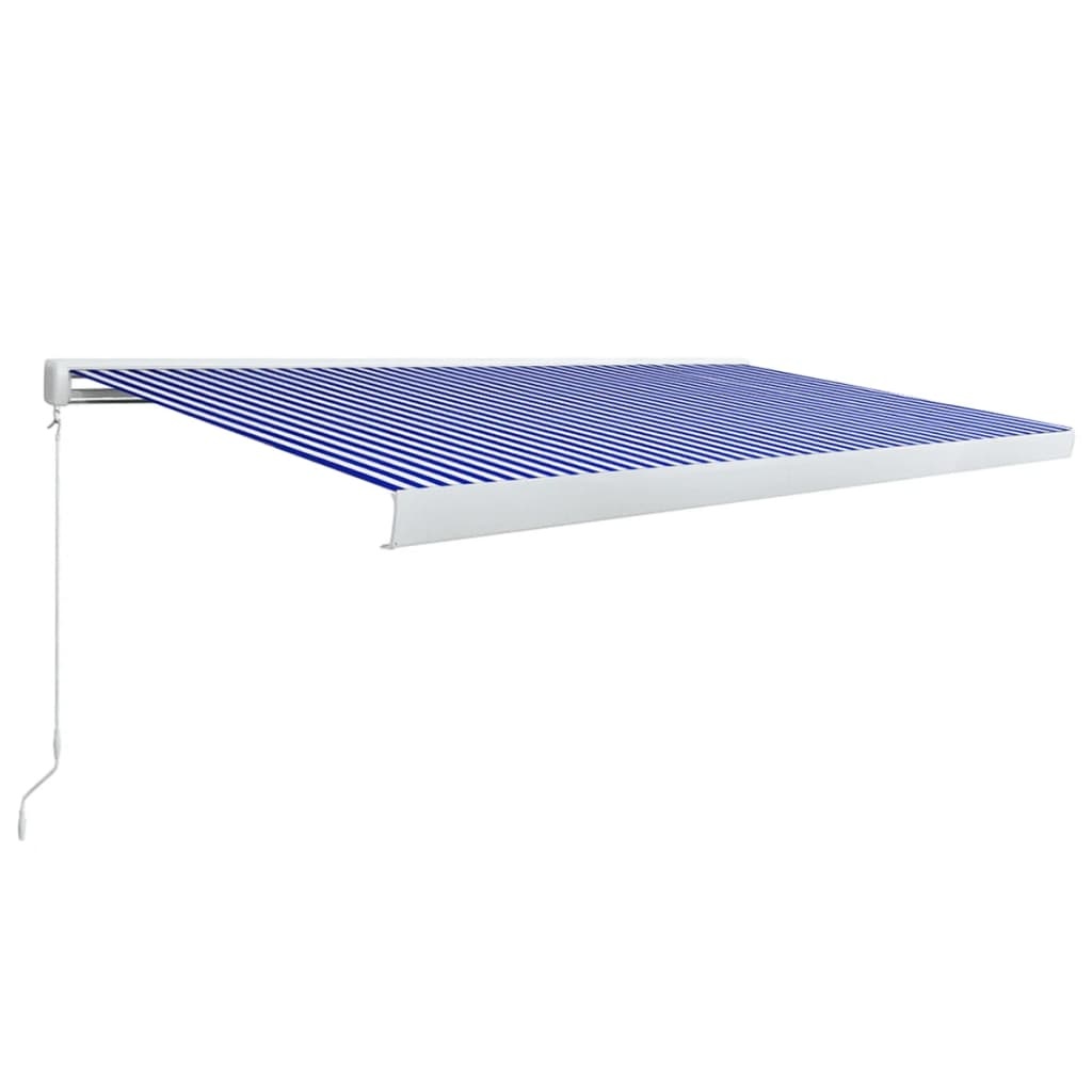 vidaXL Luifel handmatig 500x300 cm blauw en wit