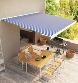 VidaXL Luifel handmatig 400x300 cm blauw en wit