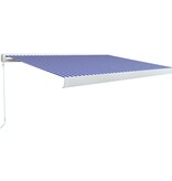 VidaXL Luifel handmatig 400x300 cm blauw en wit