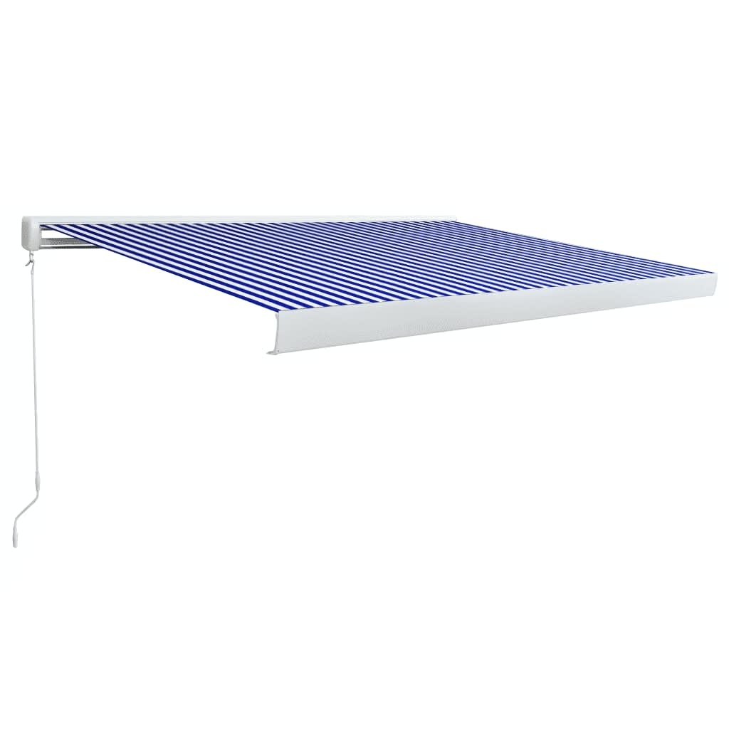 VidaXL Luifel handmatig 400x300 cm blauw en wit