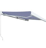 VidaXL Luifel handmatig 400x300 cm blauw en wit