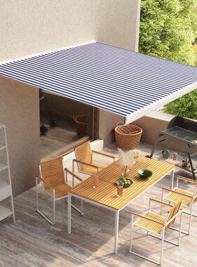 VidaXL Luifel gemotoriseerd 350x250 cm blauw en wit