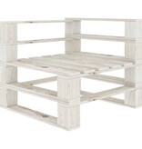 VidaXL Tuinbank 3-zits met crèmekleurige kussens pallet hout