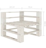 VidaXL Tuinbank 2-zits met crèmekleurige kussens pallet hout