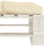 VidaXL Tuinpoef met crèmekleurig kussen pallet hout