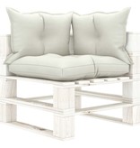 VidaXL Tuinbank 2-zits met beige kussens pallet hout