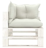 VidaXL Tuinbank 2-zits met beige kussens pallet hout