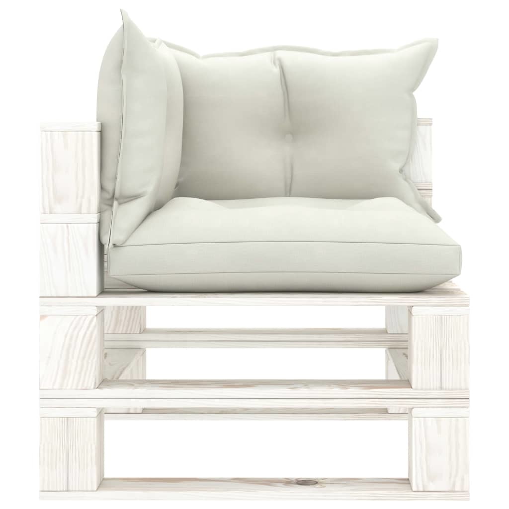 VidaXL Tuinbank 2-zits met beige kussens pallet hout