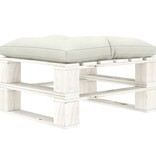 VidaXL Tuinpoef met beige kussen pallet hout