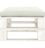 VidaXL Tuinpoef met beige kussen pallet hout