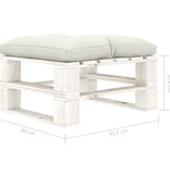 VidaXL Tuinpoef met beige kussen pallet hout