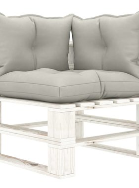 VidaXL Tuinhoekbank met taupekleurige kussens pallet hout